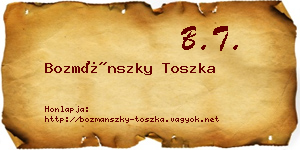 Bozmánszky Toszka névjegykártya